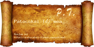 Patocskai Tímea névjegykártya