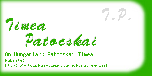 timea patocskai business card